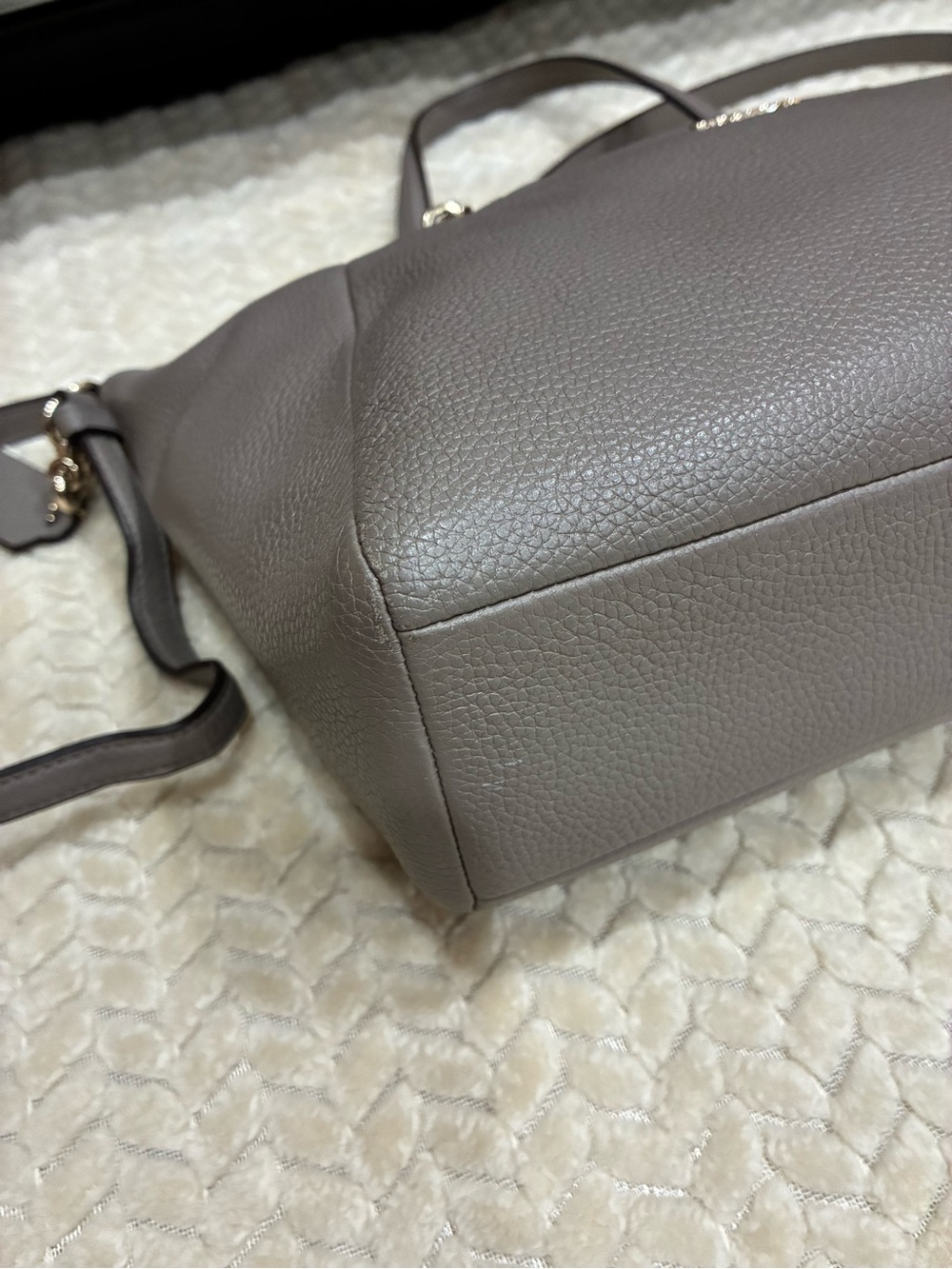 Coach Pebbled Leather Satchel in Dove Gray - Picture 7 of 13